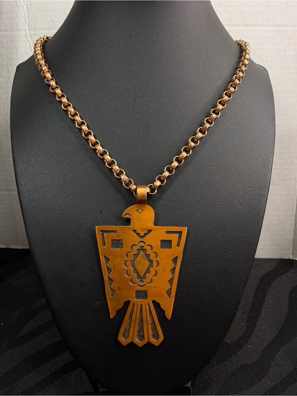 Solid Copper Thunderbird Pendant Necklace